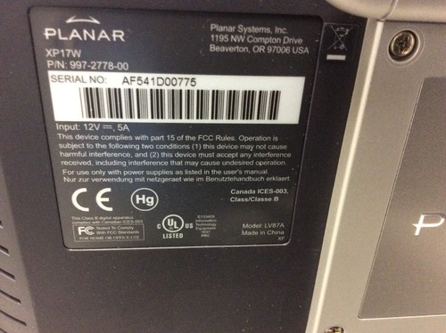 Planar 17" Wide LCD HD TV HDTV VGA RGB Component S-Video Antenna Tuner Monitor - Picture 3 of 5