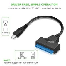 USB3.1 Type-C USB-C Gen1 to SATA III 2.5" Hard Drive Adapter Cable 22-Pin