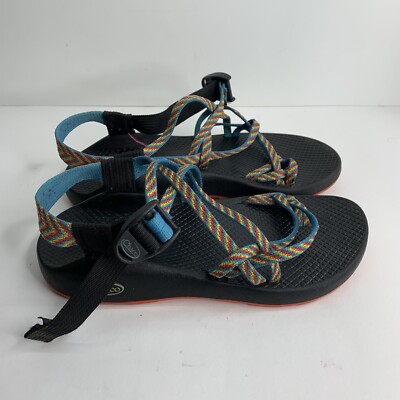Chaco ZX/2 Yampa Fiesta Size 8 Rainbow Stripe Toe Ring Ankle Strap
