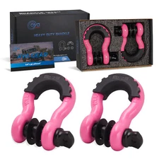 AYA Gear D Ring Shackle 2 Pk|62,700 Ibs Break Strength 7/8" Screw Pin Pink New