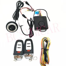 Smart Key Button Motorcycle Scooter Engine Push Start Anti-theft Alarm System