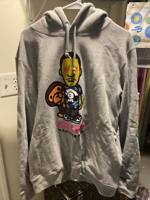 Kid Cudi Bape Hoodie Grey XL
