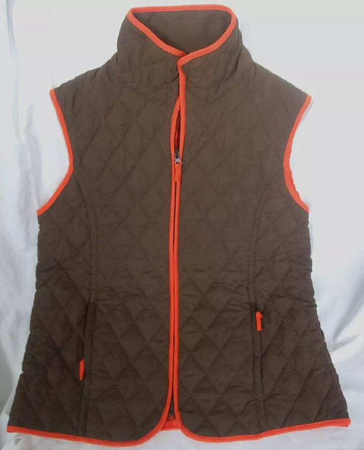 Vintage John Partridge Vest Quilted Reversible Brown Hunter Orange S Small