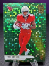 Trey Benson 2024 Panini Donruss Elite Football Rookie Card Green Disco Cardinals
