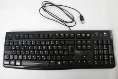 Logitech K120 QWERTZ USB Deutsche Tastatur Schwarz German Keyboard Black