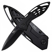 Fox Outdoor Taschenmesser Einhandmesser Gelochter Metallgriff Und GüRtelclip