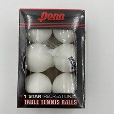 Penn 6-PACK 40mm Table Tennis Ball PING PONG White 1-Star RECREATIONAL New B1