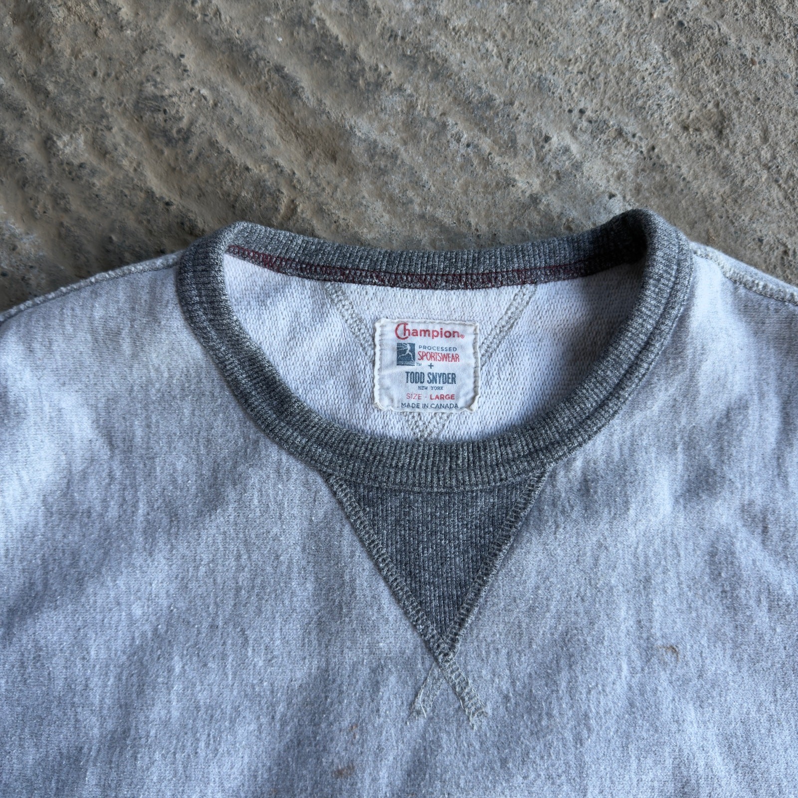 Champion Todd Snyder Sweatshirt Mens LARGE Gray Pullover Heavyweight Fleece VTG