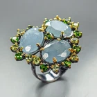 Handmade 24 ct+ Natural Aquamarine Ring 925 Sterling Silver Size 8 /R470710