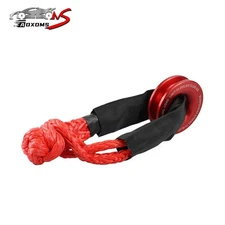 Heavy Duty Recovery Ring Snatch Block Pulley w/ Soft Shackle Tow Winch Rope