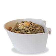 Kunststoff Fressnapf 600 ml weiß einhängbar-Nager Geflügel MDF-Halterung