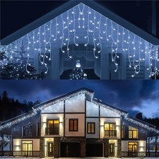 Icicle lights Outdoor 13-130ft Christmas Lights Plug in Curtain String Lights US