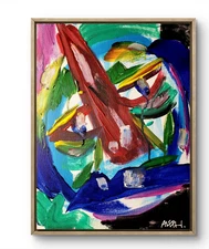 Original Art Tears of Joy 14x11 Modern Abstract Face Expressionism Acrylic Art