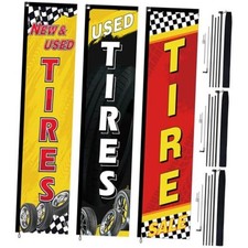 3 Pcs 14.7ft New Used Tires Sale Outdoor Advertising Swooper Rectangle Flags 3 Pcs 14.7ft New Used Tires Sale Outdoor Advertising Swooper Rectangle Flags
