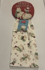 Disney Winnie The Pooh Hanging Hand Towel Christmas Piglet Tigger Happy Holidays