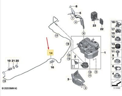 NEU BMW 2 GRAN COUPE F44 SCR-SYSTEM-MESSLEITUNG 16197432455 ORIGINAL