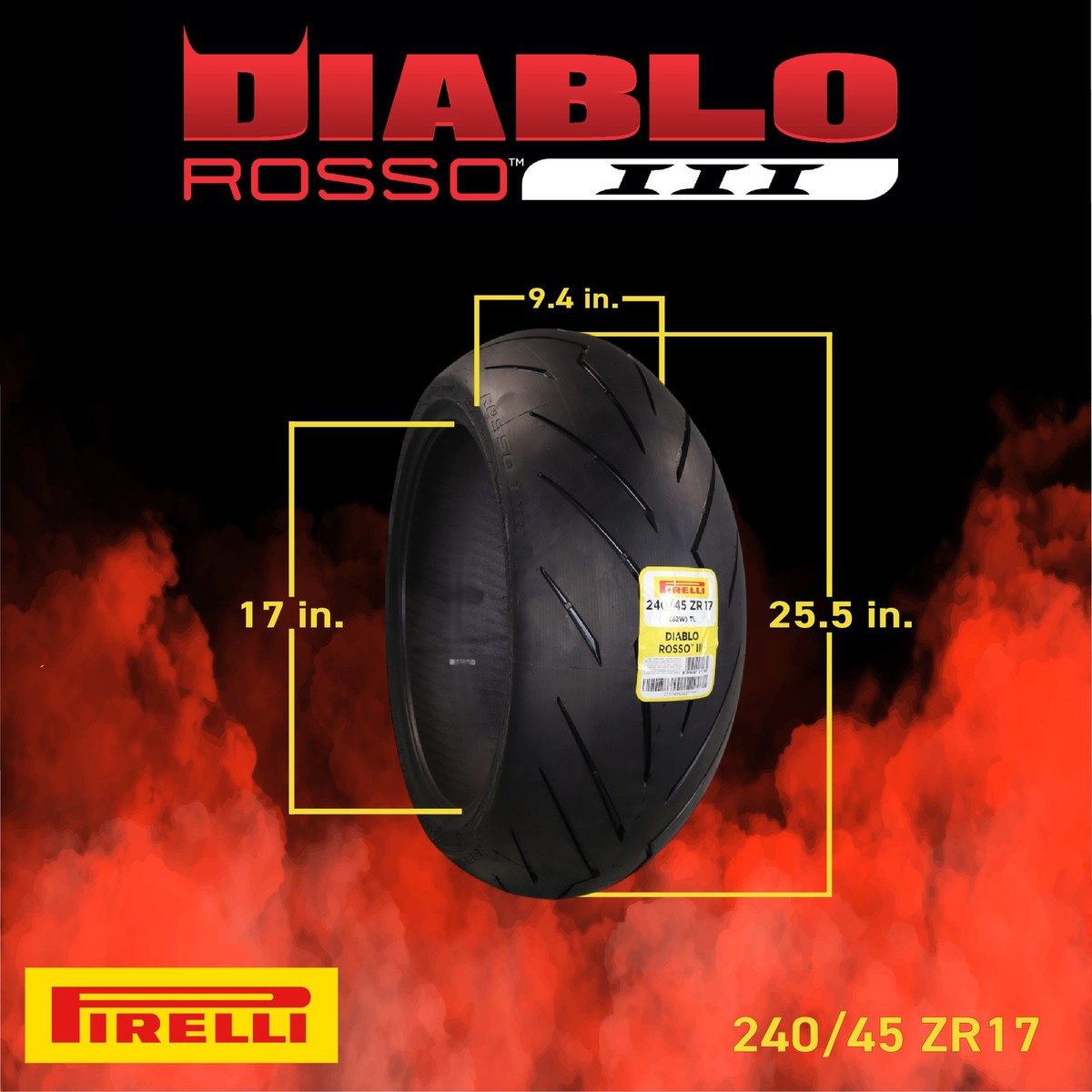 Pirelli Diablo Rosso III 120/70ZR17 Front & 240/45ZR17 Rear