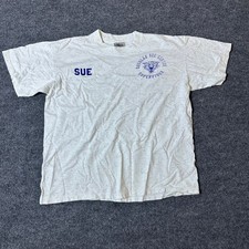 Oneita T-Shirt Mens Size L White Speckled Douglas Rec Center Supervisor USA Made