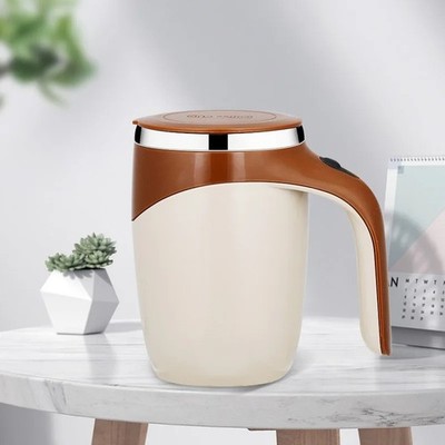 Self Stirring Mug Rechargeable Magnetic Coffee Tea Milk Mixing Cup Electric NEW