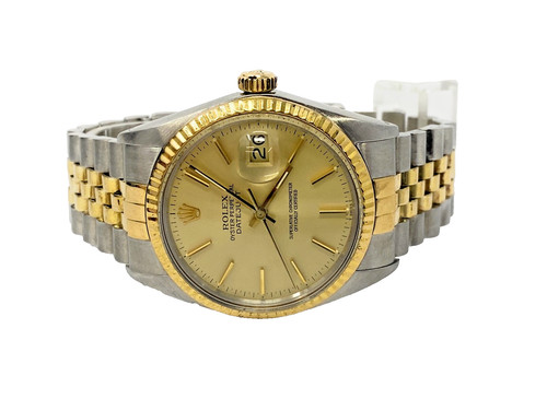 Rolex Oyster Perpetual 1601-3 Datejust Year 1985 Two Toned Watch 36mm
