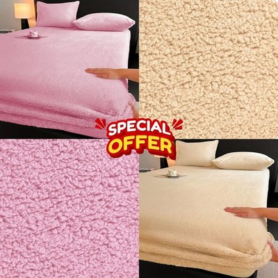 Extra tief Teddybär Sherpa Fleece Spannbettlaken kuschelig weich warm Luxus Bettwäsche