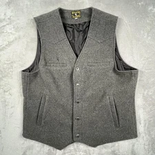 Wyoming Traders Vest Mens 2XL Gray 100% Virgin Wool Western Button Front