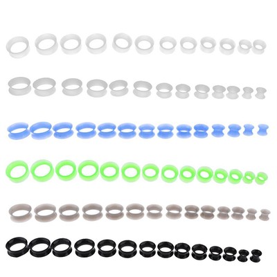 14 teiliges flexibles Silikon Ohrtunnel Stecker Expander Stretching Kit Set