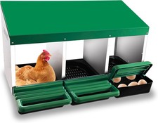 Chicken Nesting Box, 3 Compartments Chickens Egg Laying 3 Compartments, Green