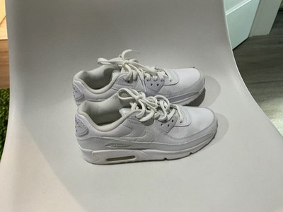 Nike Air Max 90 LTR GS Triple White Size 5