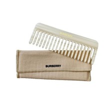 Burberry Pearl Hair Comb With Pouch CaseTortoise Ivory Beige