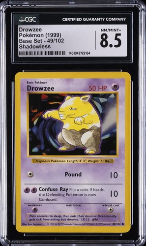 Drowzee (Shadowless) graded CGC 8.5 for sale on eBay