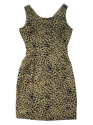 Laundry Women s Size 4 Leopard Print Sheath Sleeveless Scoop Neck Knee Length