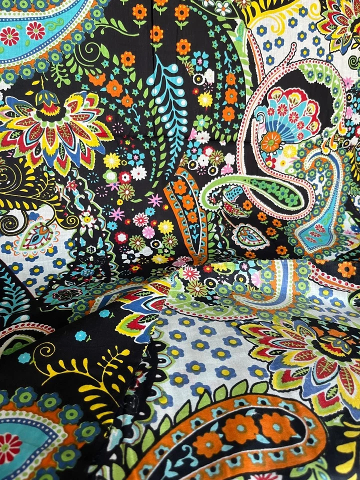 2 Yards Paisley single length  Printed cotton fabric dress making sewing crafts - Image 4 of 4