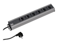 Bachmann 300,000 2m Black Grey 6 socket s AC 74mm 445mm 45mm socket outlets