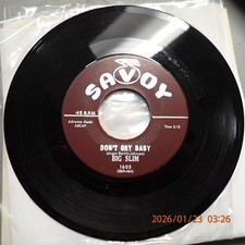 NM Big Slim Don't Cry Baby / I Got To Find My Baby Savoy 1605 7" 45 rpm