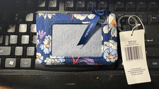 VERA BRADLEY BLUE FLORAL INSIDE DESIGN ZIP ID CASE" FLORAL BURST" NWT