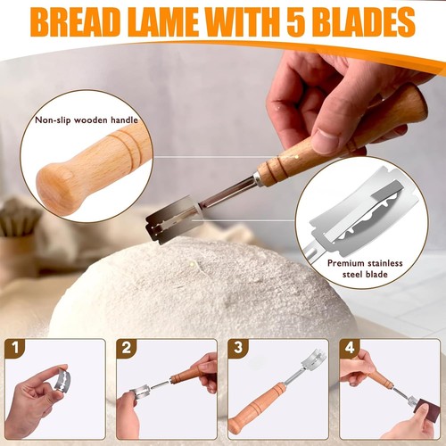 Brotbackset 9 Teiliges, Professionelles Brotbackzubehör, Sauerteig Starter Set,  - Bild 4 von 7