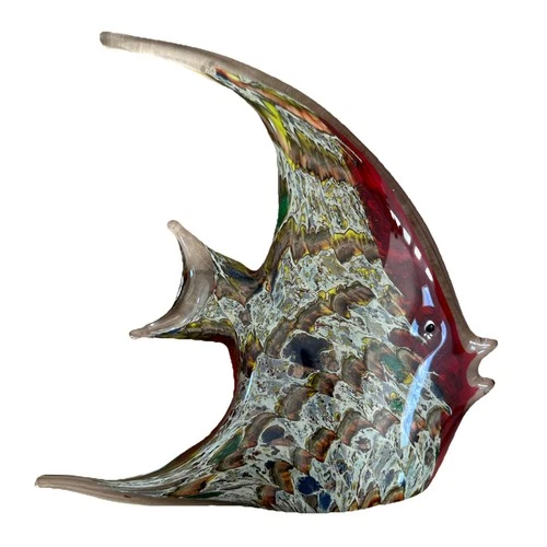 Vintage Dale Tiffany Art Glass Multicolored Decorative Fish Figurine 9x9x2.25 In