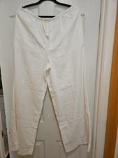 New Women a New Day white linen wide-leg pants feature a drawstringwaist, size L