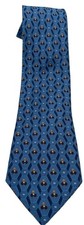 ERMENEGILDO ZEGNA Men Sz 60"x3 1/2" Blue 100 Silk Tie ITALY Made TB24 NW/OTs