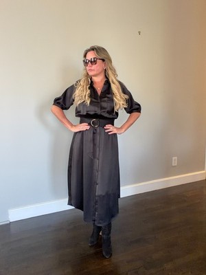 ramy brook shirt dress Ramy Brook Victoria Stretch Silk Tie-Waist Shirtdress