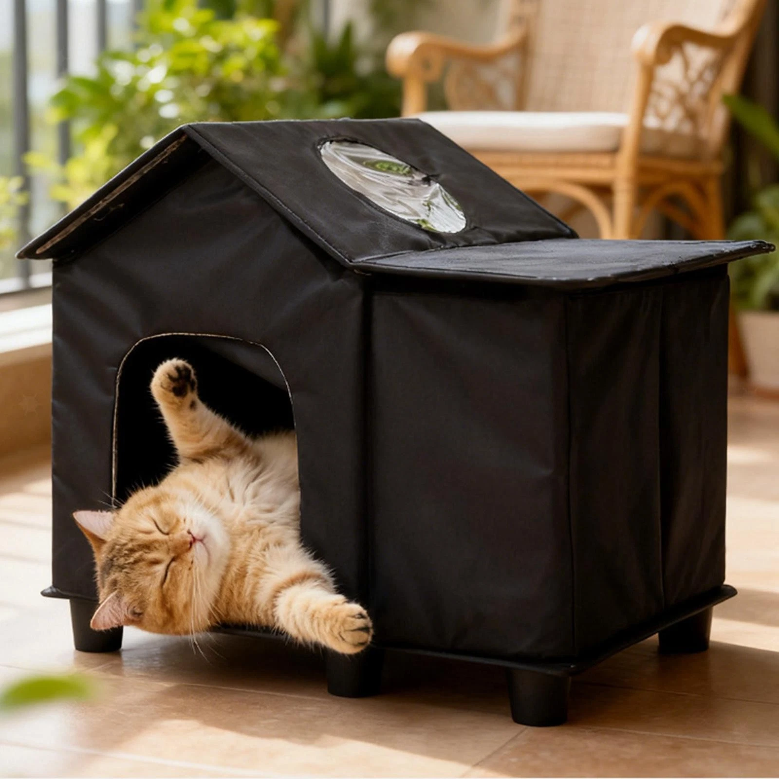 Cat House Pet Bed Convenient Protection Elevated Outdoor for Winter