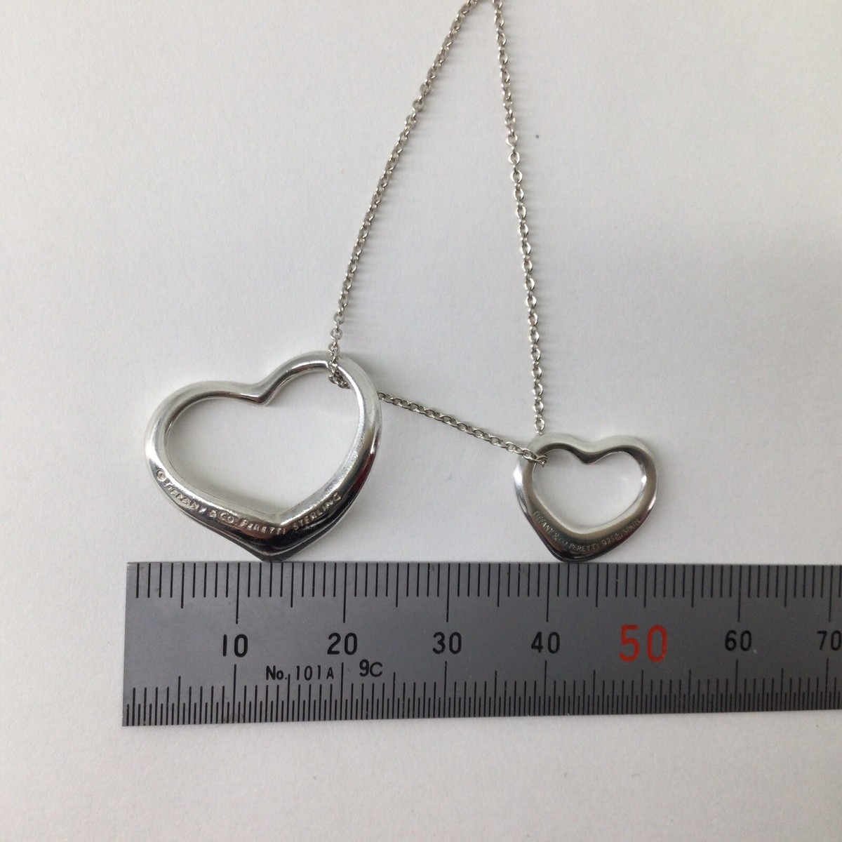 Tiffany & Co Elsa Peretti Double Open Heart Pendant Necklace
