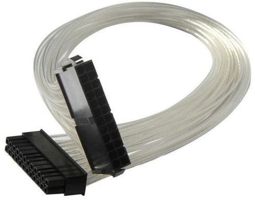 Motherboard ATX power 24pin extension cord white silver plated wire Cable 20cm - Afbeelding 1 van 4