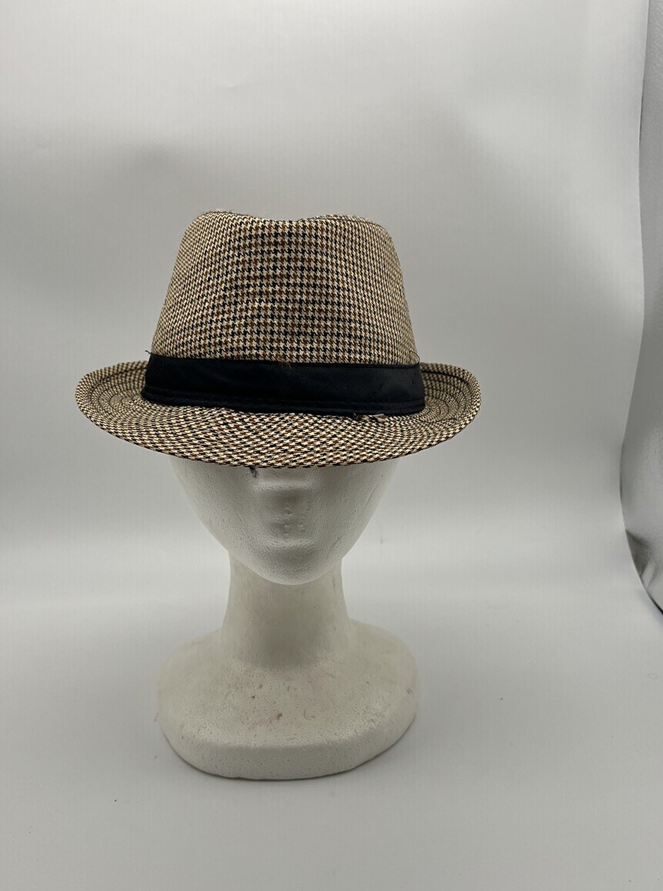Fedora Hat Brown Plaid Good stylish and trendy-image