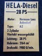 HELA-Diesel 28 PS alte Werbepappe um 1958 Aulendorf