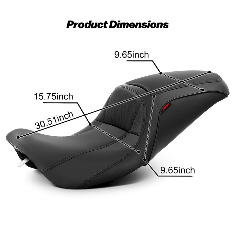 1-Piece Seat Driver Passenger Black For Harley Road Glide Electra Glide 1997-07 Foto 3 de 4
