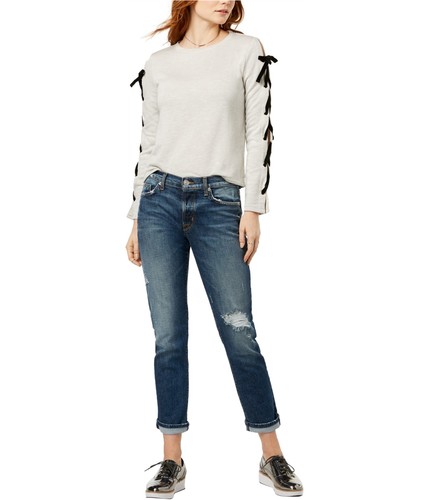 Hudson Womens Riley Ripped Straight Leg 