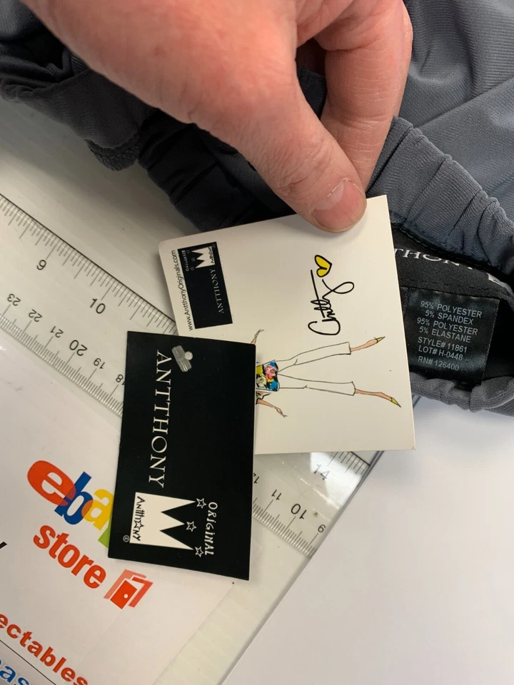 Pantalones elásticos Antthony Mujer Gris con Rayas Negras Talla 3X - HSN - NUEVOS CON ETIQUETAS - #4 Foto 4 de 4