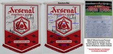 1996-97 Official Arsenal Pennant Multi Signed inc. Wright & Seaman + COA & Map